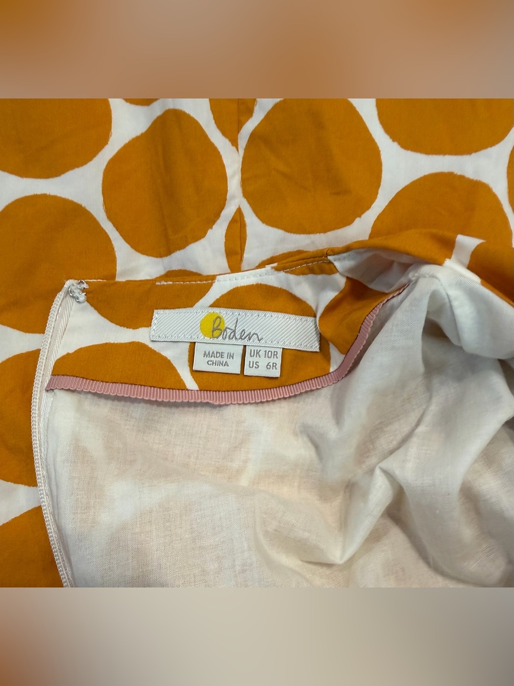 BODEN Tori Midi Polka Dot Full Skirt Belted V Neck Preppy Dress size 10 - Picture 7 of 7